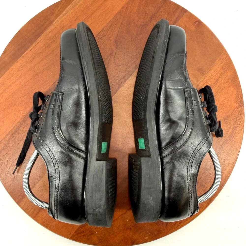Texas Steer Oxford Shoes Black Leather Work Safety Sole Brogue Mens 9.5‎ E Wide